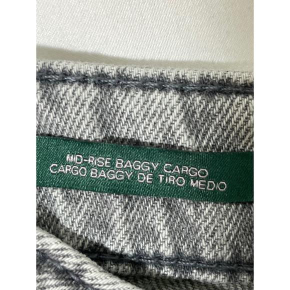 Wild Fable Cargo Jeans Women 6 Gray Acid Wash Mid Rise Baggy Streetcore Hip Hop - Picture 5 of 12